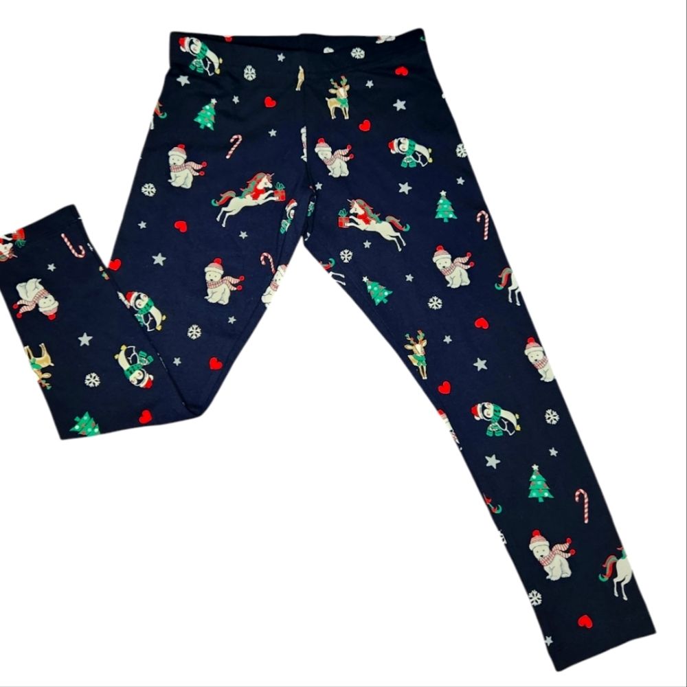 Holiday Time Girls Christmas Leggings Penguins Christmas Trees Snowflakes